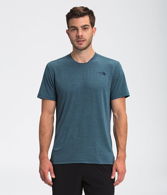 The North Face T-Shirts Wander Short Sleeve Blue - Mens - Thailand SCMVY-6043